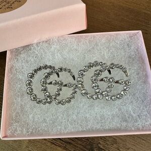 Large Silver Double G Earrings